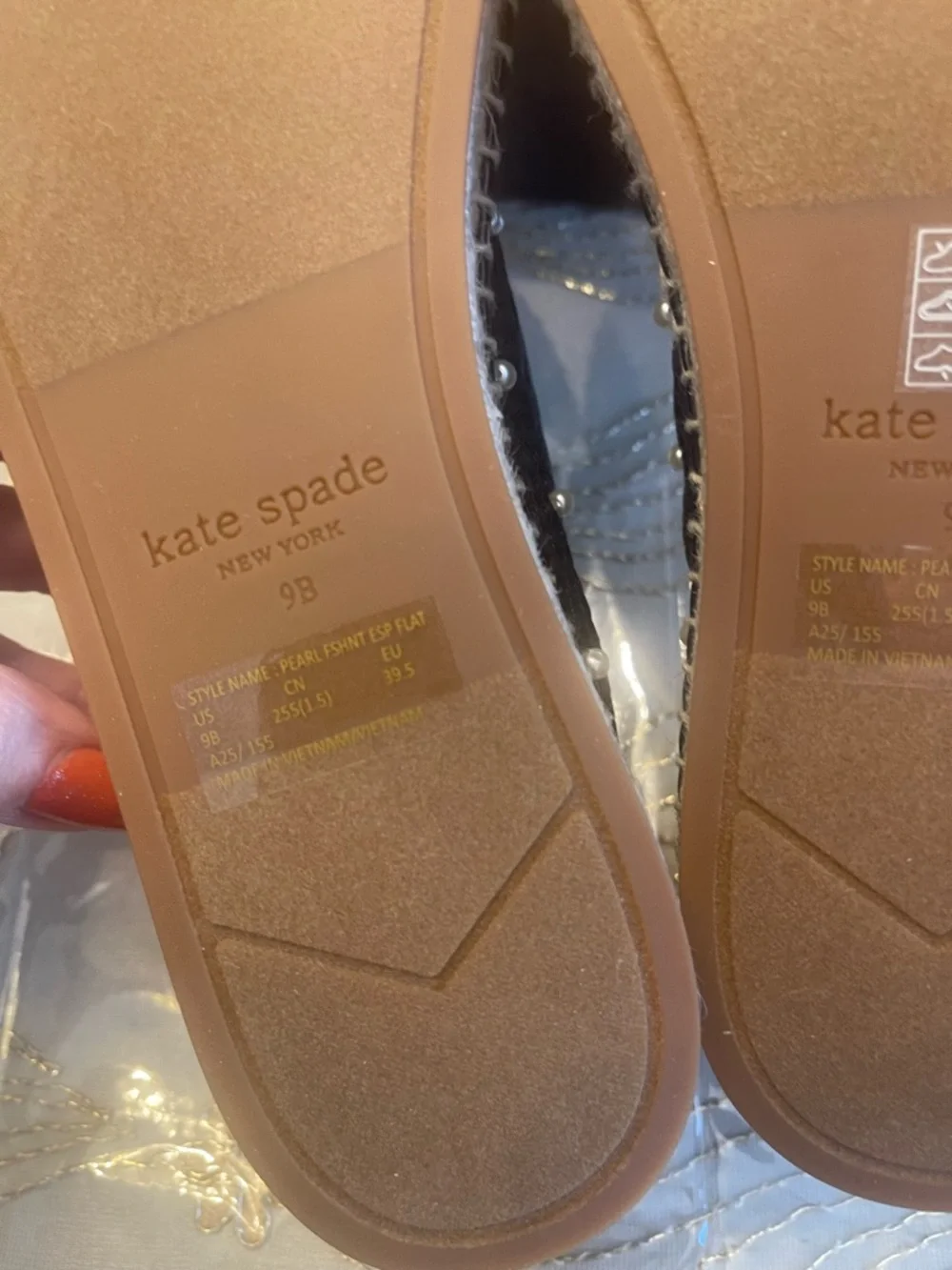 NWB Kate spade NY women’s pearl fishnet espadrille flat size 9